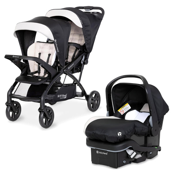 Baby Trend Sit N' Stand Double Stroller with EZ-Lift Plus Infant Car Seat, Khaki