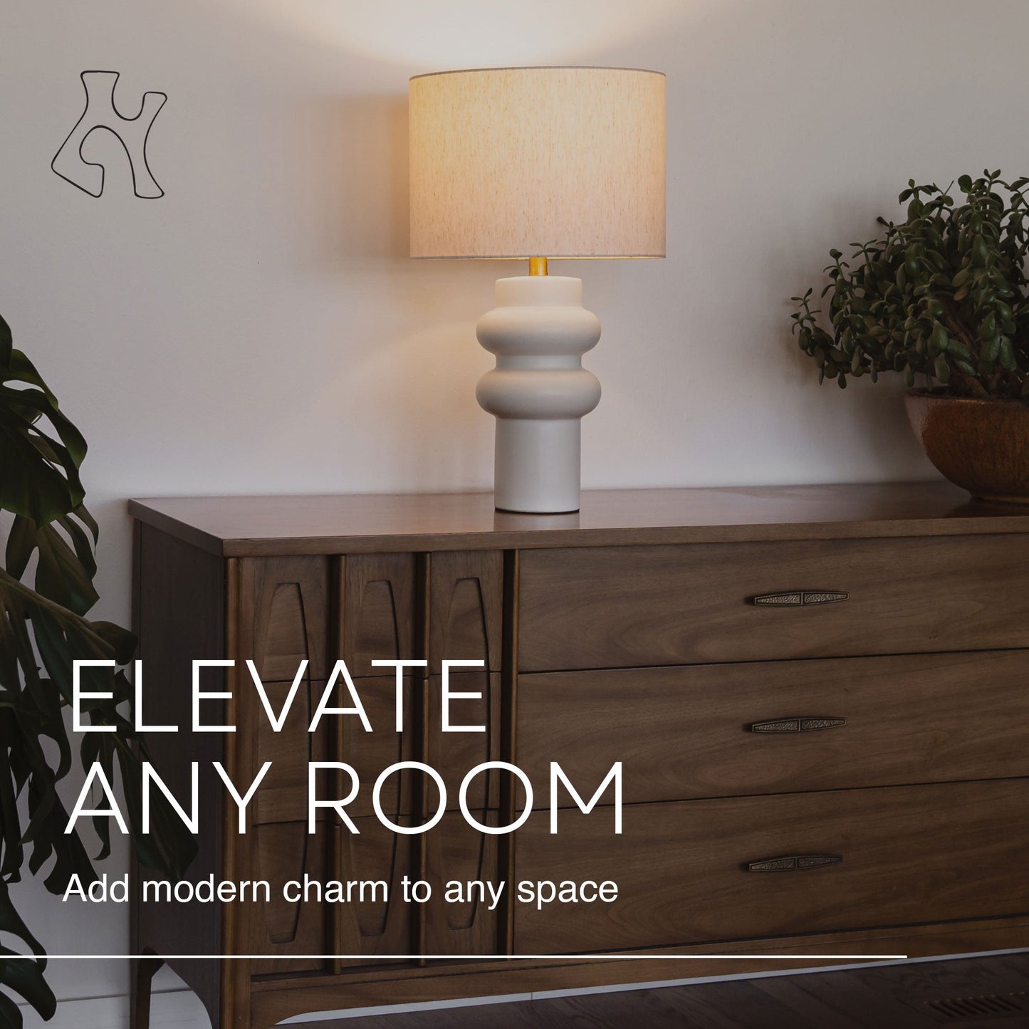 Villa Moda Nina-Hxy-1659 Table Lamp, White