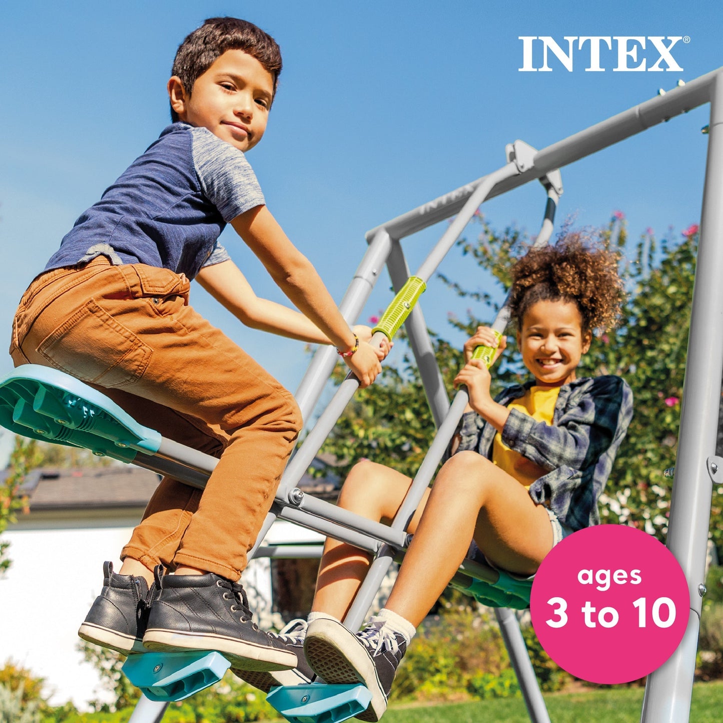 Intex 4 Activity Feature Colored Playground Swing with Trapeze Bar