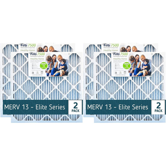 Filti 7500 20x5x25 Inch Pleated Home HVAC Furnace MERV 13 Air Filter (4 Pack)