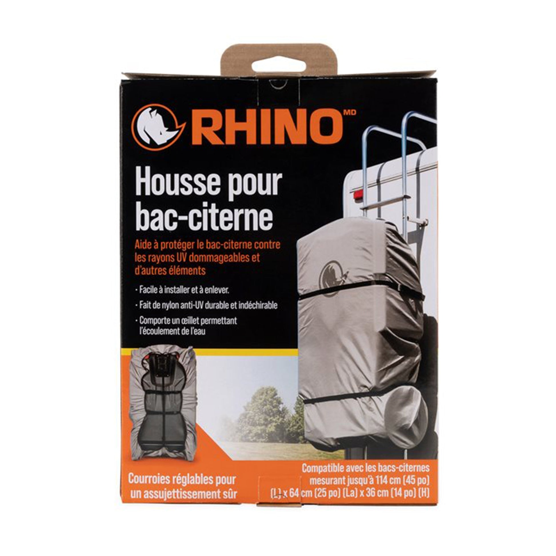 Camco Rhino RV Tote Tank Cover Accessory for 28 and 36 Gallon Tanks, Large, Gray - Find Fresh Goods