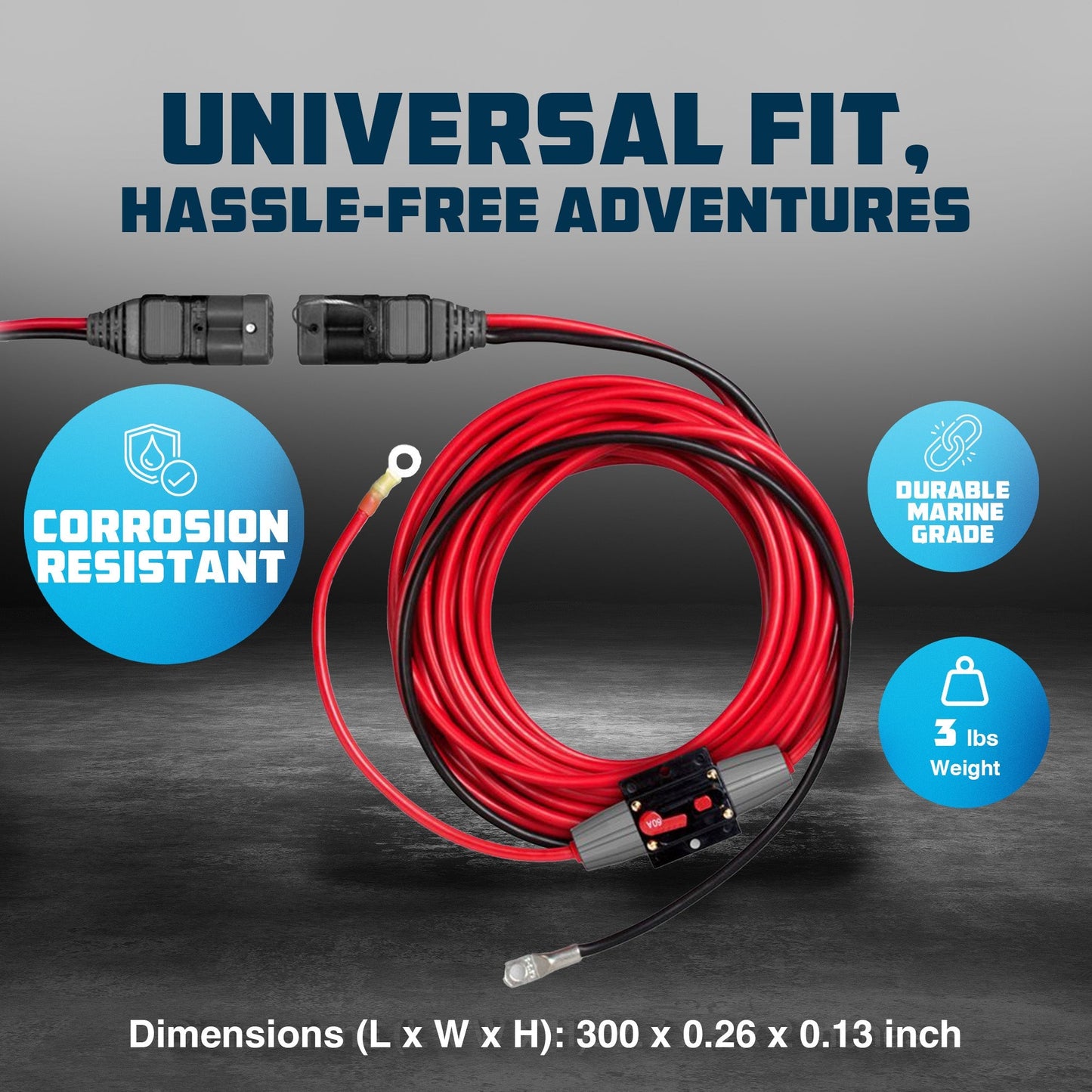 Trac High Current 12V Power Outdoors Vehicle Wiring Kit w/Quick Connect System - Find Fresh Goods