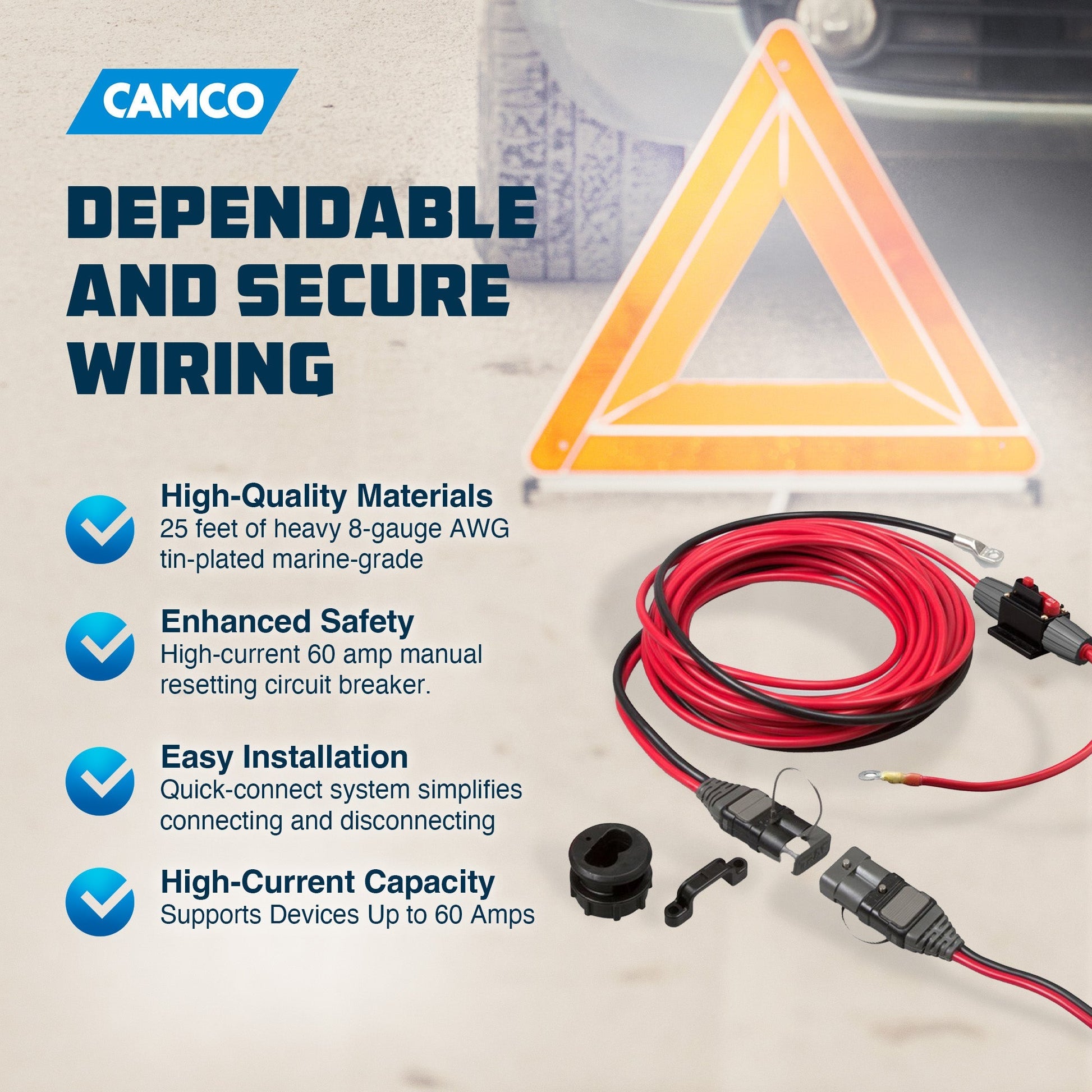 Trac High Current 12V Power Outdoors Vehicle Wiring Kit w/Quick Connect System - Find Fresh Goods