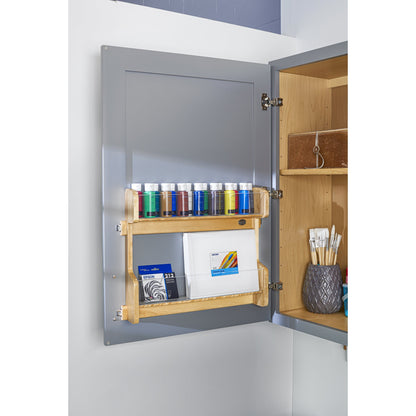 Rev-A-Shelf 21" In Door Mount Vanity 2-Tier Storage Rack Natural Maple, 4VR-21-1