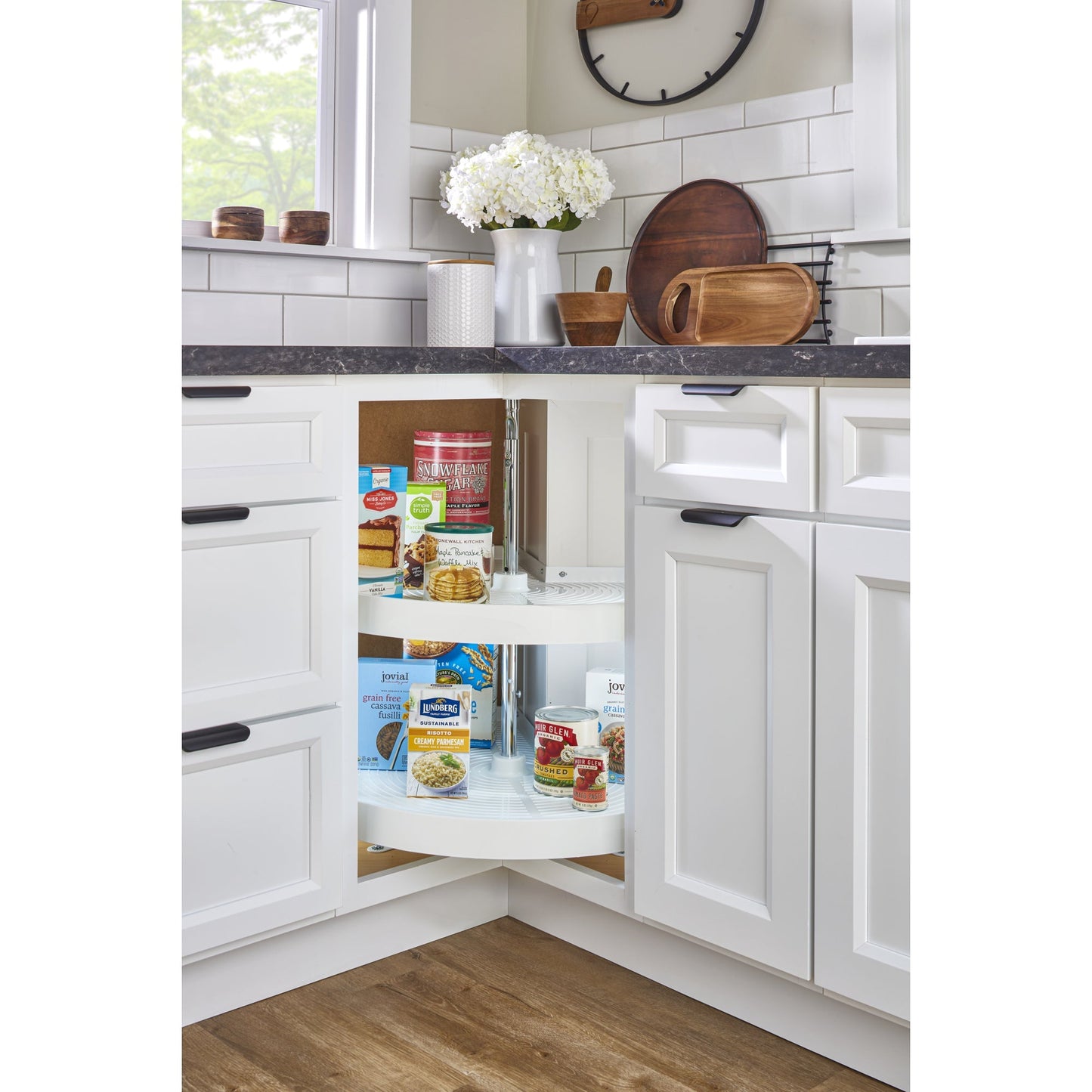 Rev-A-Shelf 18'' Lazy Susan Pie-Cut Polymer Two-Shelf, White, LD-2942-18-11-1