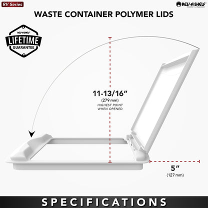 Rev-A-Shelf 50 qt. Trash Can Replacement Lid, Gray (Lid Only), RV-50-LID-13-1-40