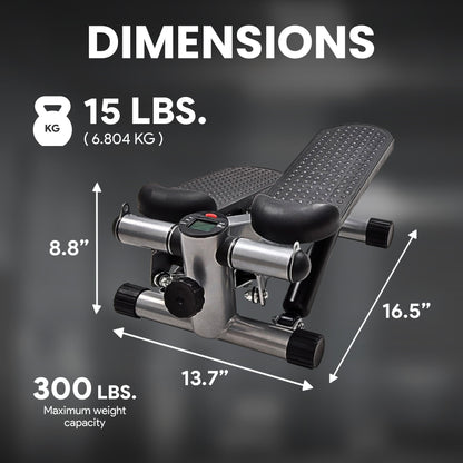 BalanceFrom Fitness Adjustable Mini Stepper with LCD Monitor & Resistance Bands