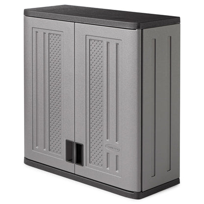 Suncast Single Shelf Garage Wall Cabinet with Wall Mounted Hand Tool Organizer