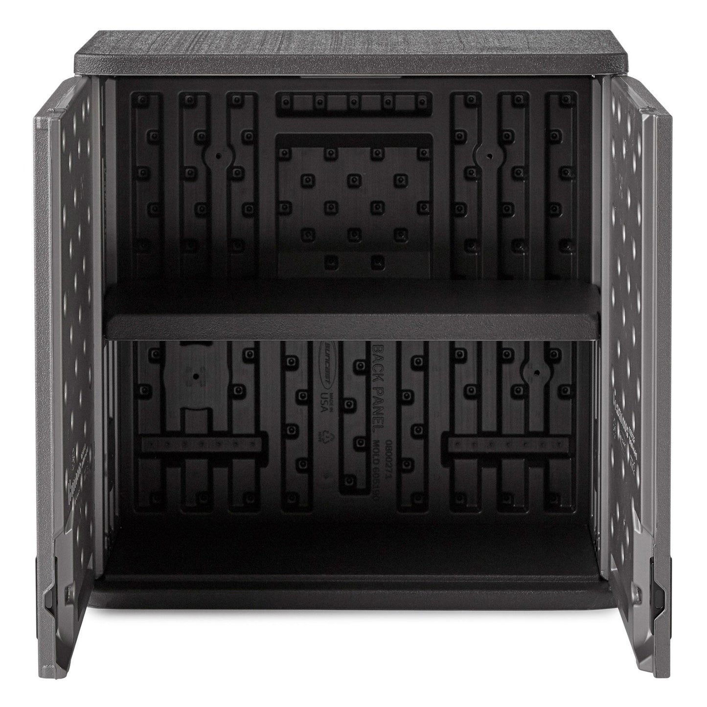 Suncast Single Shelf Garage Wall Cabinet with Wall Mounted Hand Tool Organizer