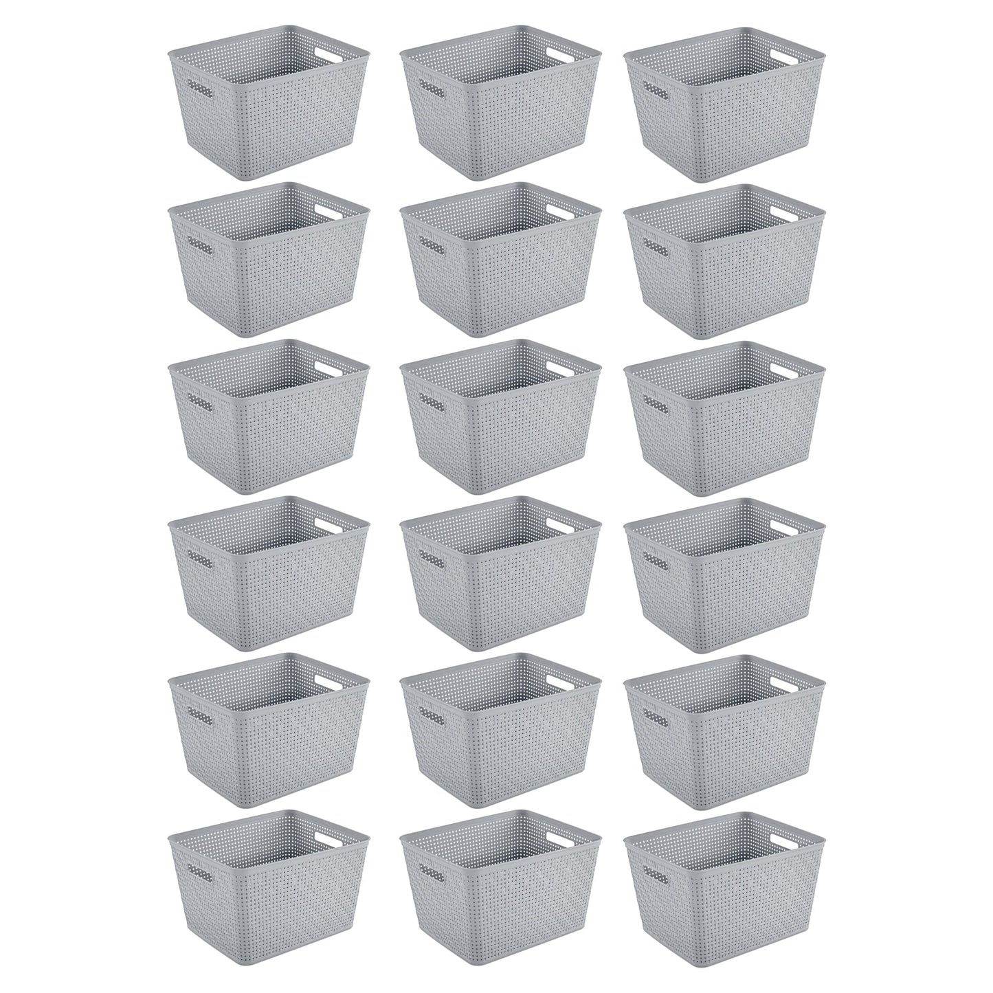 Sterilite 14"Lx8"H Woven Rectangular Tall Basket for Home Organization (18 Pack)