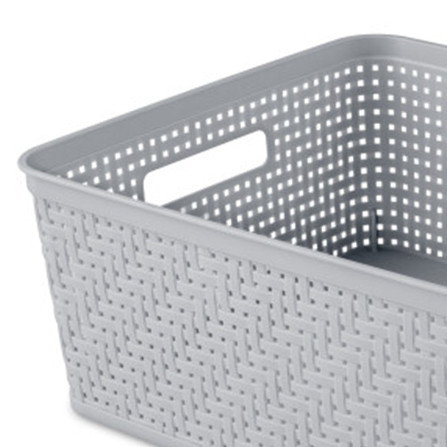Sterilite 14'' x 11.5'' x 5'' Woven Rectangular Short Basket Organizer (12 Pack)