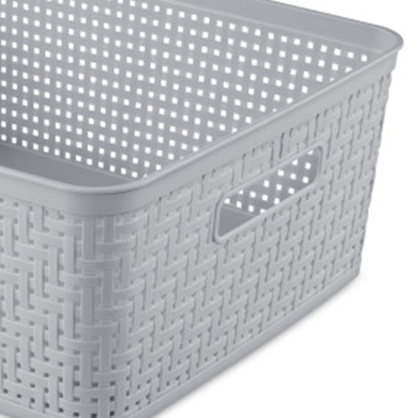 Sterilite 14'' x 11.5'' x 5'' Woven Rectangular Short Basket Organizer (12 Pack)