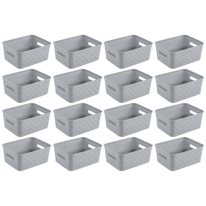 Sterilite 10x8x4.25 In Rectangular Short Basket for Home Organization (16 Pack)