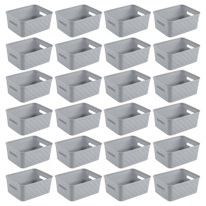Sterilite 10x8x4.25 In Rectangular Short Basket for Home Organization (24 Pack)