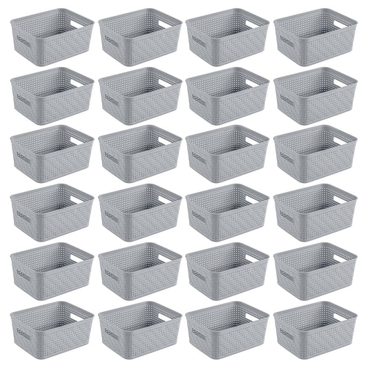 Sterilite 10x8x4.25 In Rectangular Short Basket for Home Organization (24 Pack)
