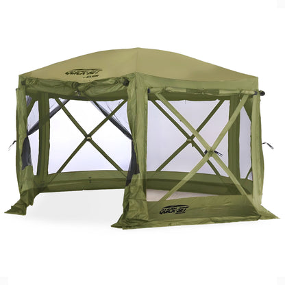 Clam Quick-Set Pavilion 12.5 x 12.5 Foot Portable Outdoor Canopy Shelter, Green