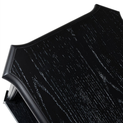 Maven Lane Pullman Traditional Square Wooden Side Table, Black, Set of 3