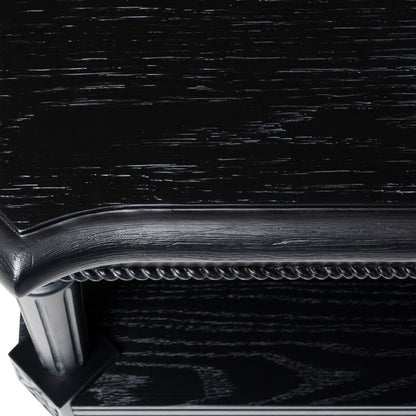 Maven Lane Pullman Traditional Square Wooden Side Table, Black, Set of 3