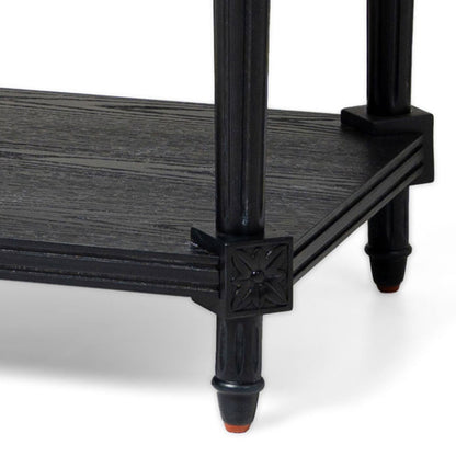Maven Lane Pullman Traditional Square Wooden Side Table, Antiqued Black Finish