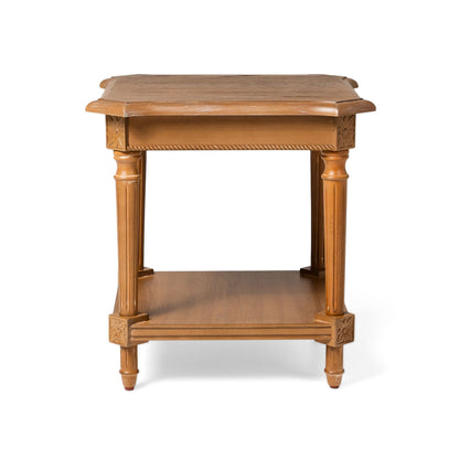 Maven Lane Pullman Traditional Square Wooden Side Table, Antiqued, Set of 3