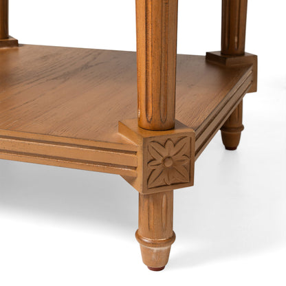 Maven Lane Pullman Traditional Square Wooden Side Table, Antiqued, Set of 3