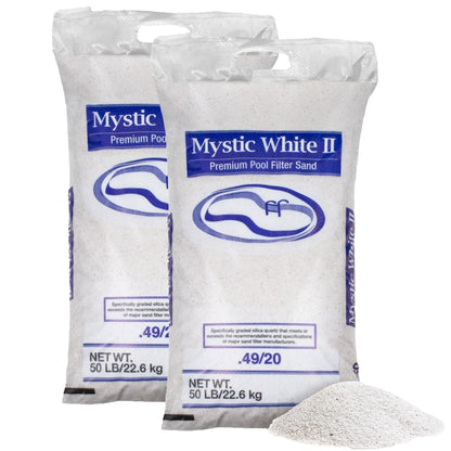U.S. Silica 50 Pound Mystic White II Swimming Pool Filter Sand, White (2 Pack)