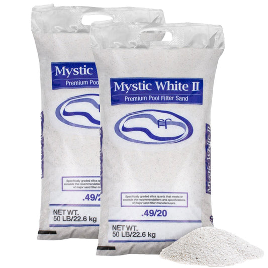 U.S. Silica 50 Pound Mystic White II Swimming Pool Filter Sand, White (2 Pack)