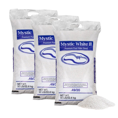 U.S. Silica 50 Pound Mystic White II Swimming Pool Filter Sand, White (3 Pack)