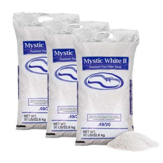 U.S. Silica 50 Pound Mystic White II Swimming Pool Filter Sand, White (3 Pack)