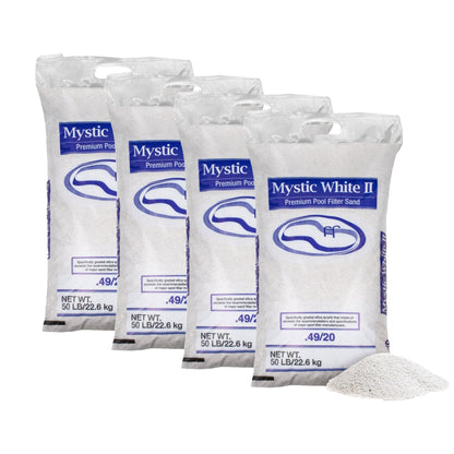 U.S. Silica 50 Pound Mystic White II Swimming Pool Filter Sand, White (4 Pack)