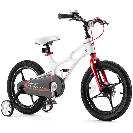 RoyalBaby Space Shuttle 14" Magnesium Alloy Kids Bike w/Training Wheels, White
