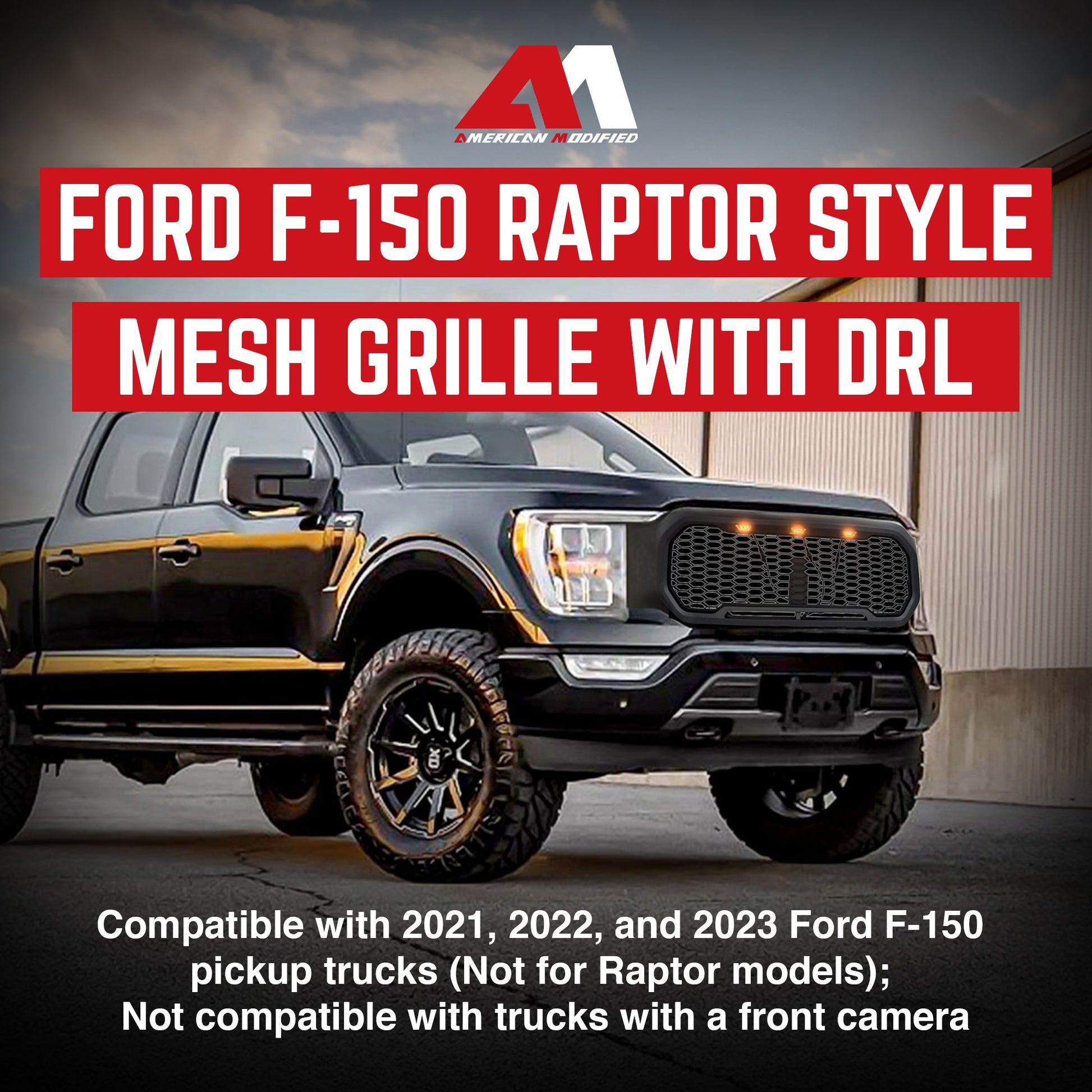 AMERICAN MODIFIED Raptor Style Front Grille w/Lights for 2021-2023 Ford F150 - Find Fresh Goods