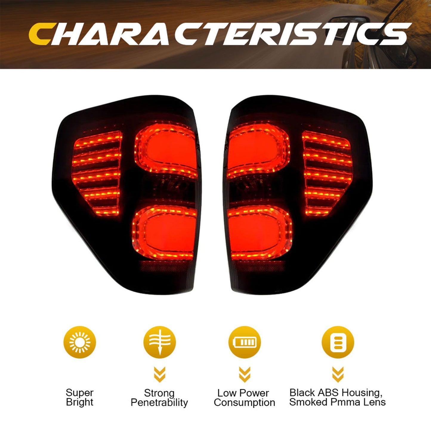 AMERICAN MODIFIED Smoked LED Tail Lights with Turn Signal for 09-14 Ford F150 - Find Fresh Goods