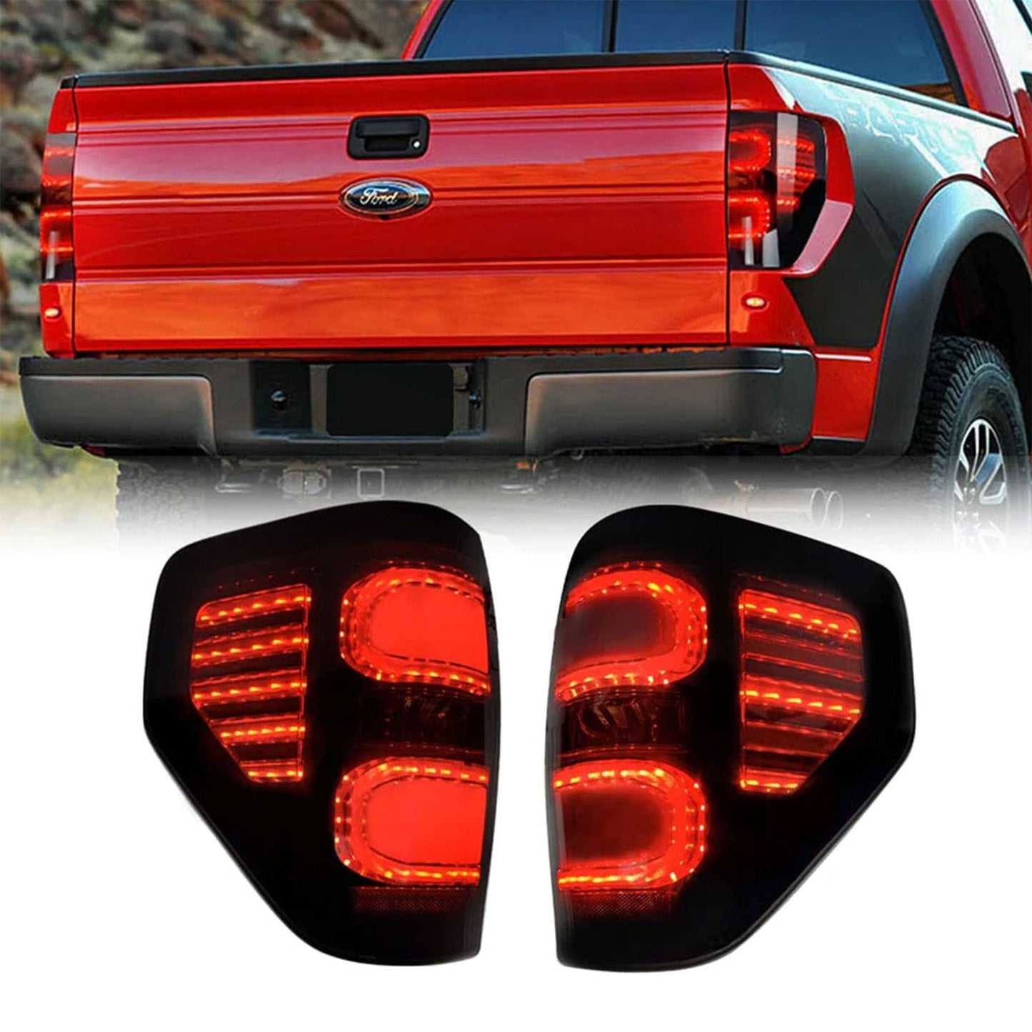 AMERICAN MODIFIED Smoked LED Tail Lights with Turn Signal for 09-14 Ford F150 - Find Fresh Goods