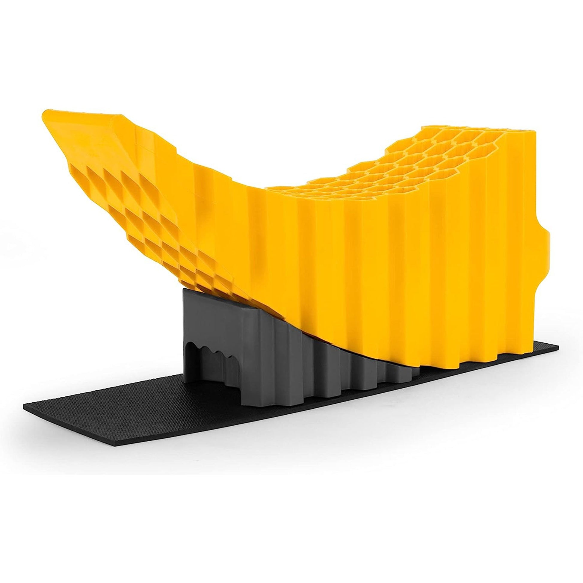 Camco Curved Trailer Aid with Chock & Pad, 6.5" Lift for Tandem Trailer, Yellow - Find Fresh Goods