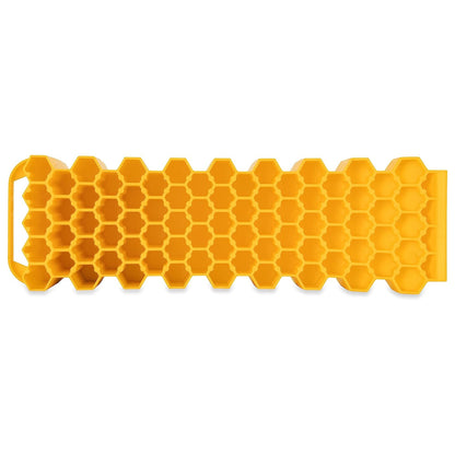 Camco Curved Trailer Aid with Chock & Pad, 6.5" Lift for Tandem Trailer, Yellow - Find Fresh Goods