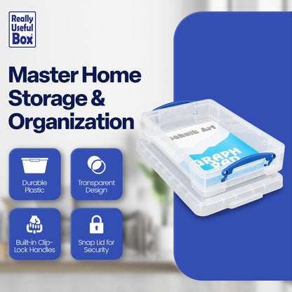 Really Useful Box 4L Storage Container with Lid and Clip Lock Handles, (3 Pack)