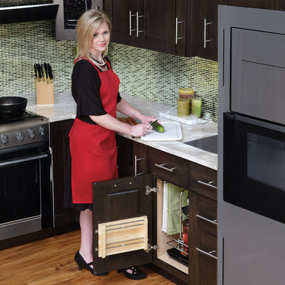 Rev-A-Shelf Kitchen Cabinet Wood Door Mount w/ Polymer Cutting Board, 4DMCB-15P