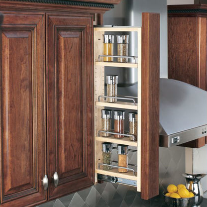 Rev-A-Shelf 6" Pullout Wall Filler w/ Soft-close, 33" Height, 432-WFBBSC33-6C