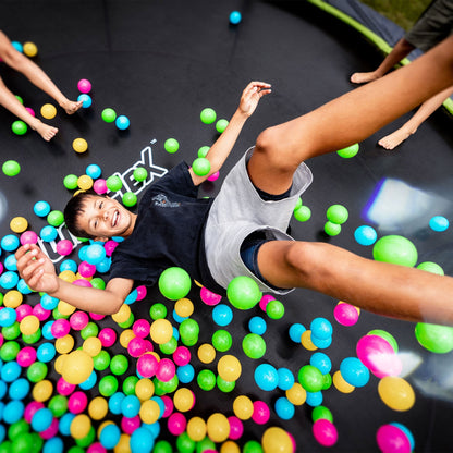 JumpFlex HERO 14' Trampoline for Kids Outdoor Play Equipment with Net & Ladder