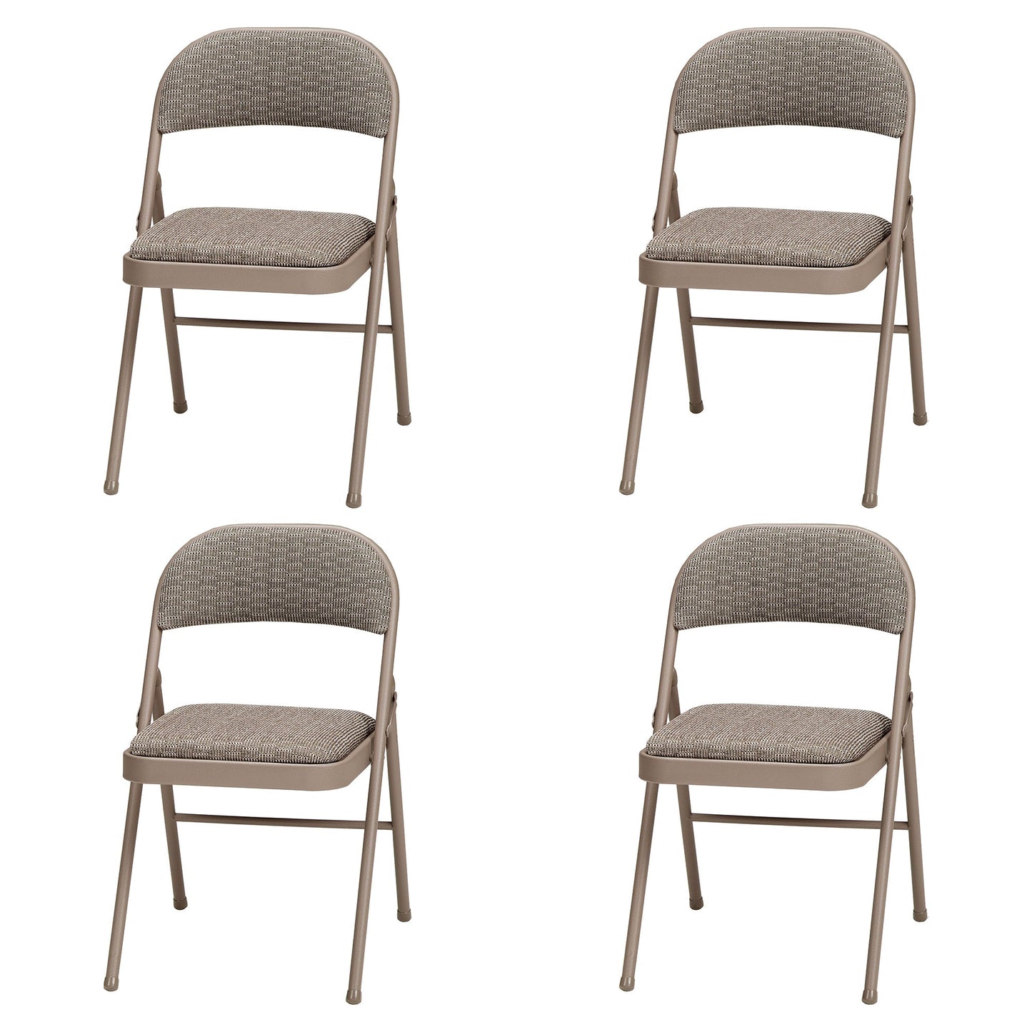 MECO Sudden Comfort Deluxe Courtyard Fabric Padded Folding Chair, (Set of 4)
