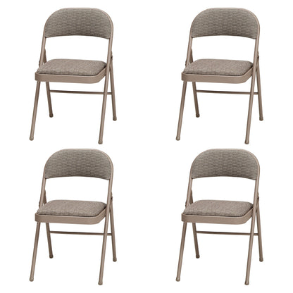 MECO Sudden Comfort Deluxe Courtyard Fabric Padded Folding Chair, (Set of 4)