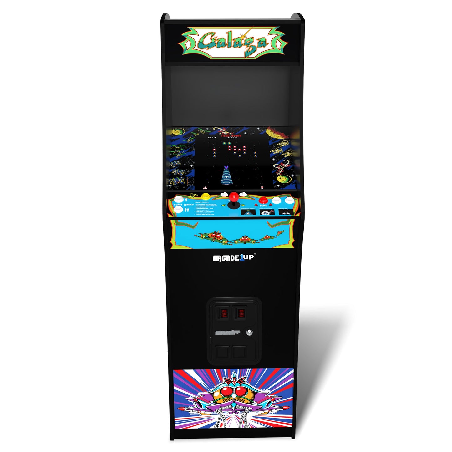 Arcade1Up GALAGA Deluxe 14 in 1 Arcade Game Machine 5-Foot Stand-Up Cabinet