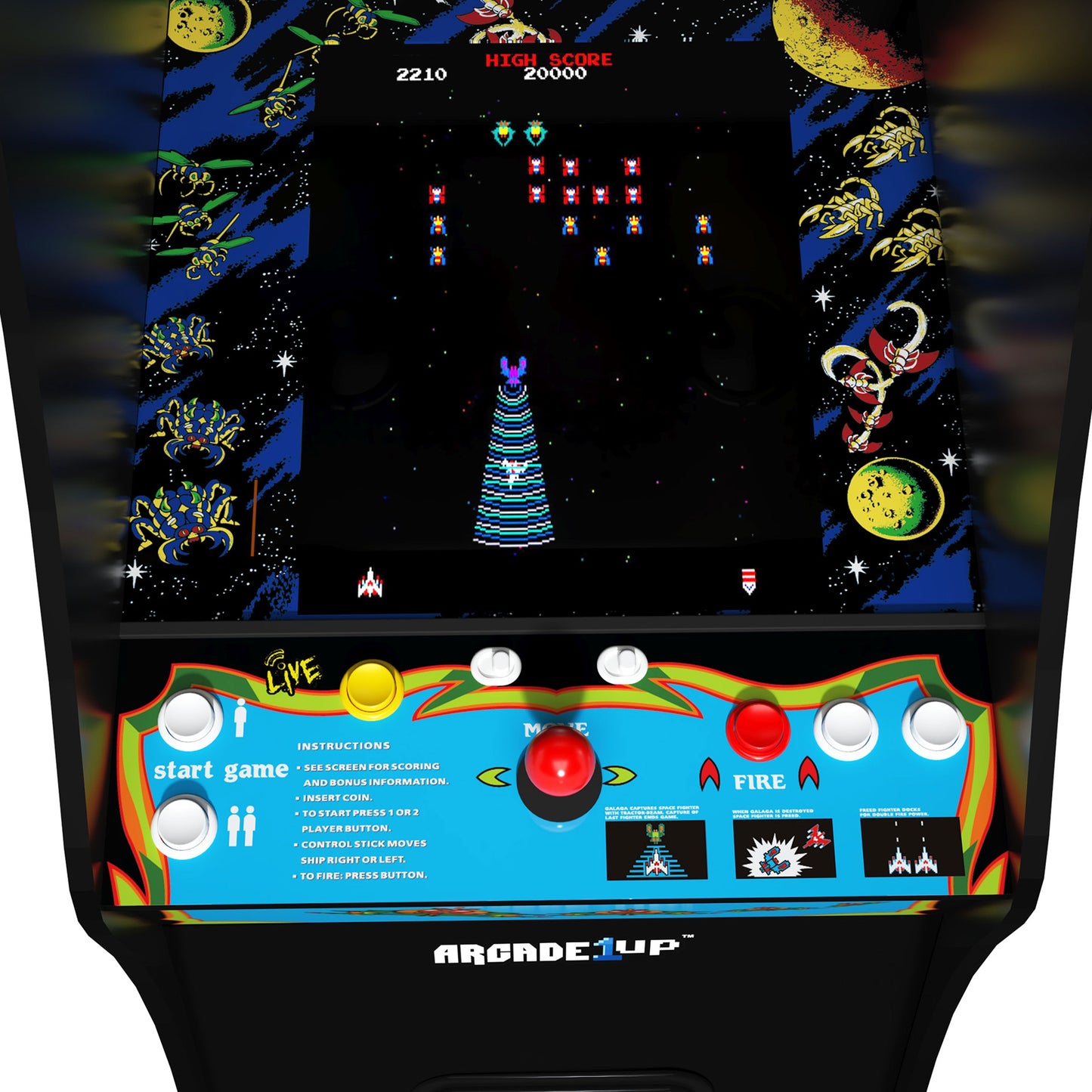 Arcade1Up GALAGA Deluxe 14 in 1 Arcade Game Machine 5-Foot Stand-Up Cabinet