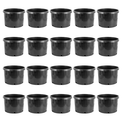 Pro Cal 10 Gallon Premium Nursery Planter Garden Grow Pots, Black (Set of 20)