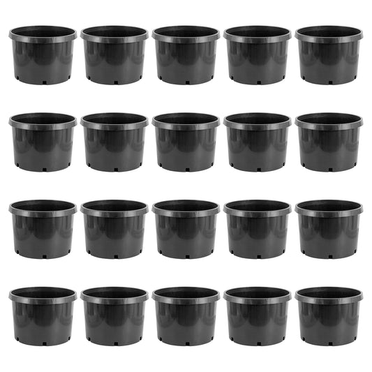 Pro Cal 10 Gallon Premium Nursery Planter Garden Grow Pots, Black (Set of 20)