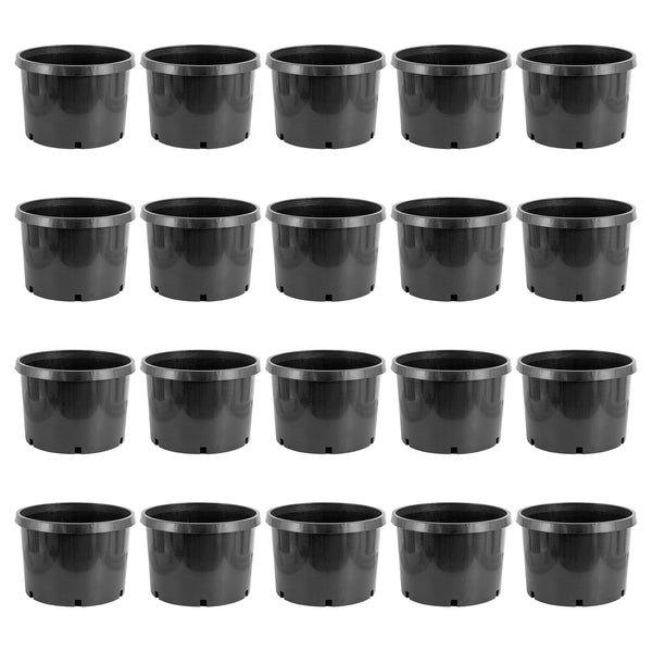 Pro Cal 10 Gallon Premium Nursery Planter Garden Grow Pots, Black (Set of 20)