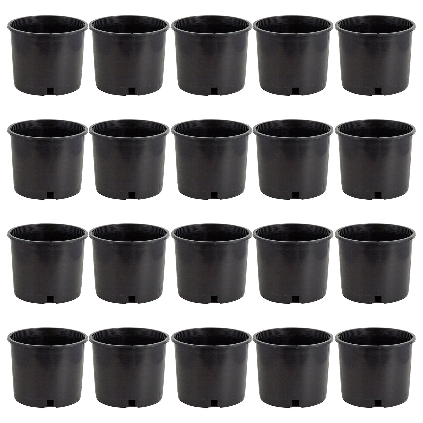 Pro Cal 5 Gal Premium Nursery Black Plastic Planter Garden Grow Pots (Set of 20)