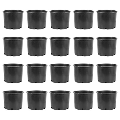 Pro Cal 7 Gallon Round Wide Rim Durable Plastic Plant Nursery Pot, (20 Pack)
