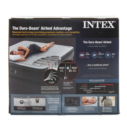 Intex 18" Inflatable Elevated Air Mattress Bed w/Built In Pump, King (2 Pack)